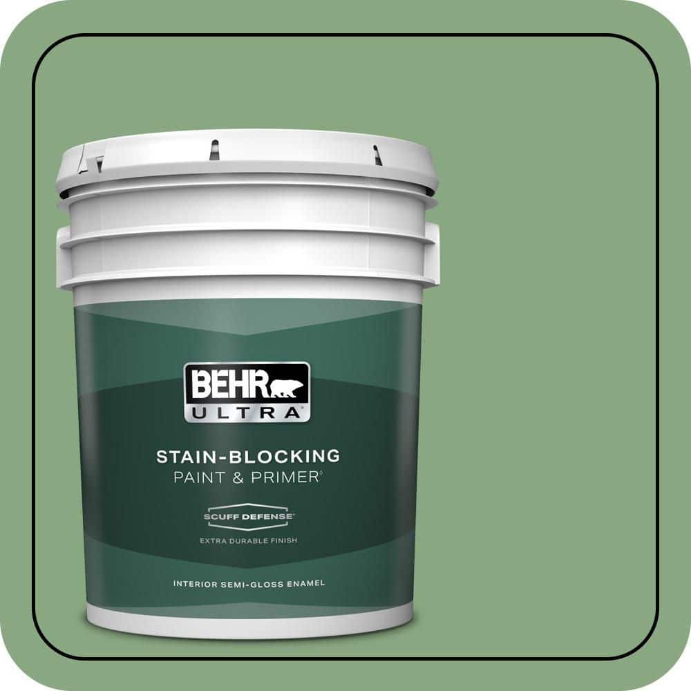 5 gal. #M400-5 Baby Spinach Extra Durable Semi-Gloss Enamel Interior Paint & Primer price history on PriceWatchPro