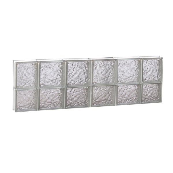 Clearly Secure 42.5 in. x 13.5 in. x 3.125 in. Frameless Ice Pattern Non-Vented Glass Block Window