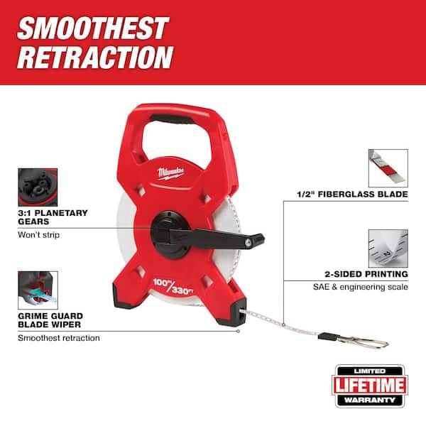 100 m./330 ft. Fiberglass Open Reel Long Tape