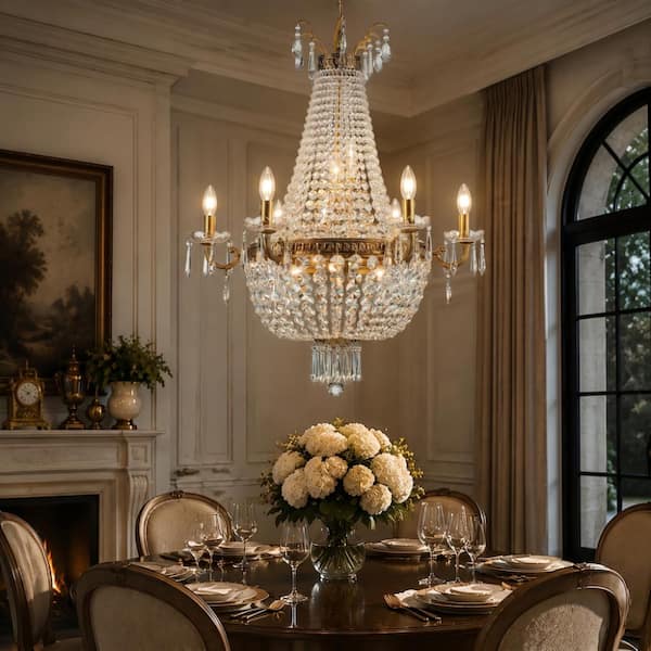 ALOA DECOR 30 in. Classic Elegance 12-Light Antique Bronze Empire
