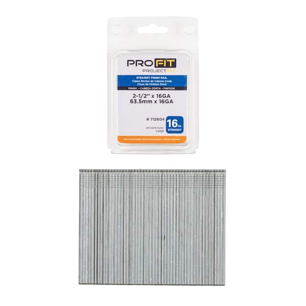 2-1/2 in. x 16GA Straight Electrogalvanized Collated Finish Nails (1000-Per Box)