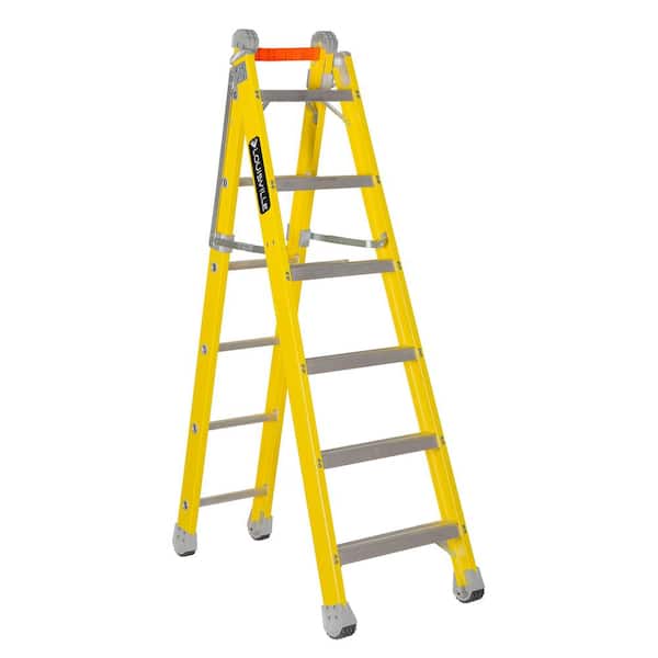 Louisville Ladder 16.25 ft. Reach Fiberglass Multi-Position Ladder, 375 lbs. Load Capacity Type IAA Duty Rating