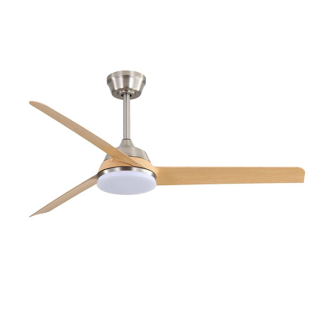 52 in. Indoor Nickel Ceiling Fan with Light, Dimmable, Quiet Reversible DC 