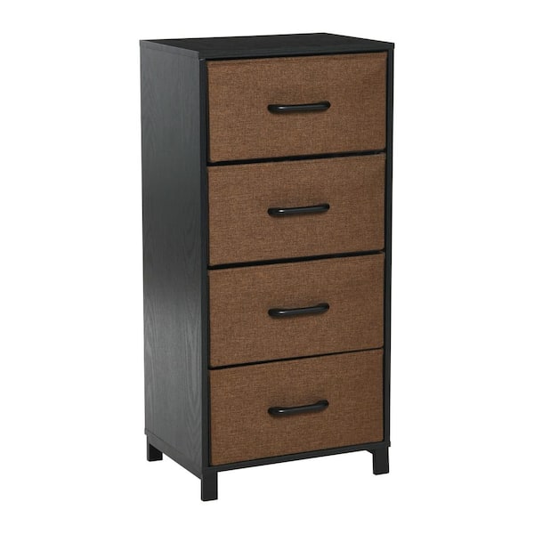 HOUSEHOLD ESSENTIALS Bedside Collection Black Oak 33.3 in. Accent Cabinet