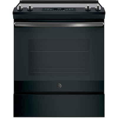 GE 30 in. 5.0 cu. ft. Gas Range in Black Slate, Fingerprint Resistant ...