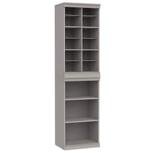 Modular Storage 21.38 in. W Smoky Taupe Reach-In Tower Wall Mount 15-Shelf Wood Closet System