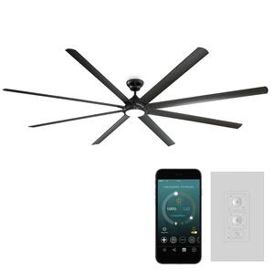 Hydra 120 in. LED Indoor/Outdoor Bronze 8-Blade Smart Ceiling Fan with 3000K Light Kit and Wall Control