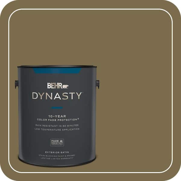 BEHR DYNASTY 1 gal. #PPU8-01 Olive Satin Enamel Exterior Stain-Blocking Paint & Primer