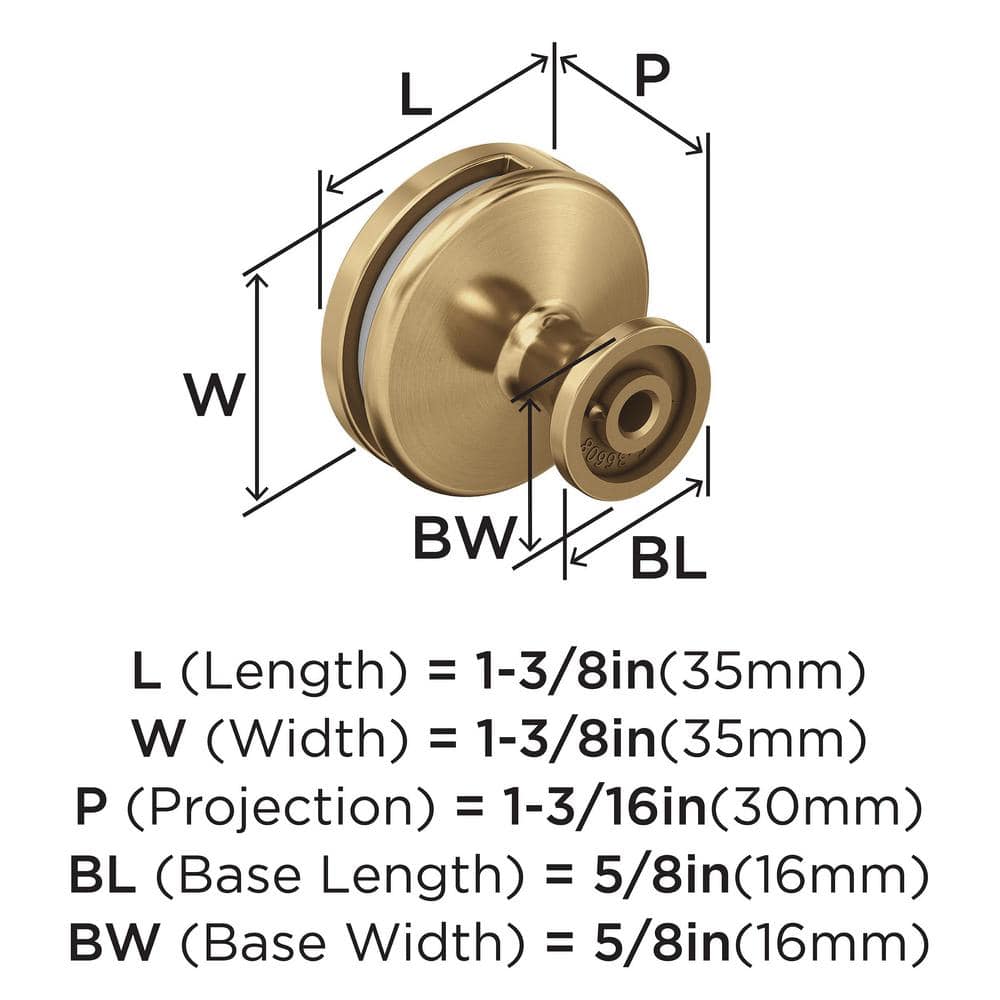 Champagne Bronze and Frosted Acrylic Round Cabinet Knob