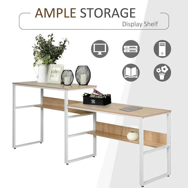 Modern Style Computer Table with Storage Shelf At