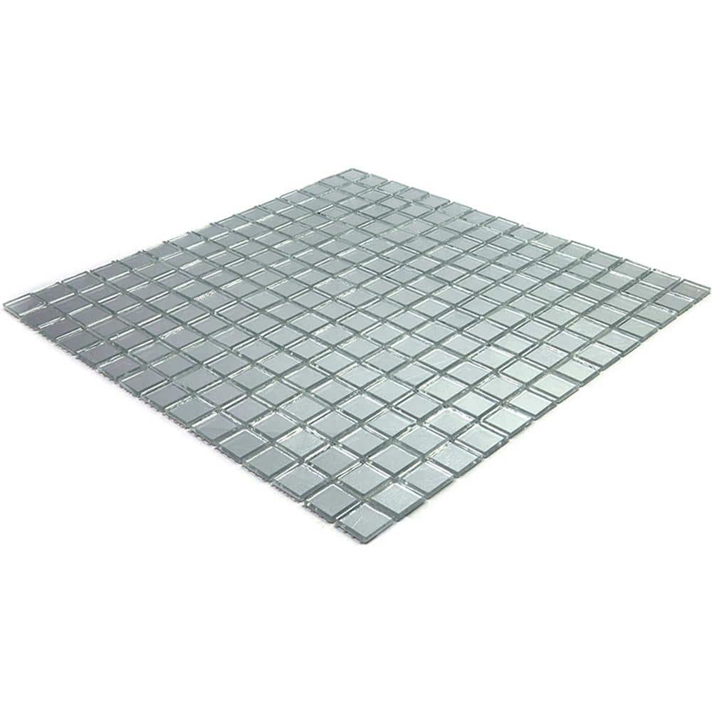 Altin 12" x 12" Silver Glass Mosaic Wall and Floor Tile