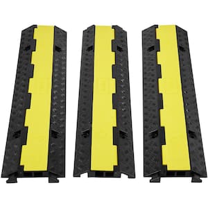 38.58 in. x 9.45 in. 3ft. Cable Protector Ramp 2 Channel 12000 lbs. Load Raceway Conduit Speed Bump for Traffic(3-Pack)