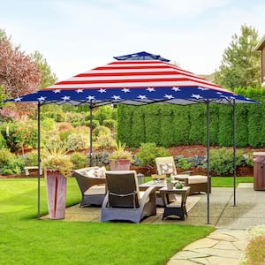 13 ft. x 13 ft. Straight Leg Pop Up Canopy Tent Instant Outdoor Canopy in American Flag