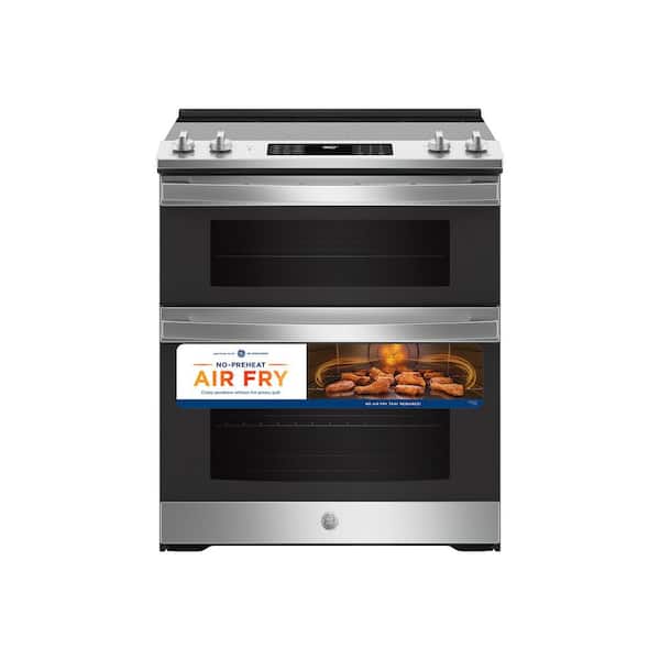 GE Profile 30 in. 5.3 cu. ft. Smart Air Fry Convection Oven Slide-In  Electric Range with 5 Smoothtop Burners - Stainless Steel
