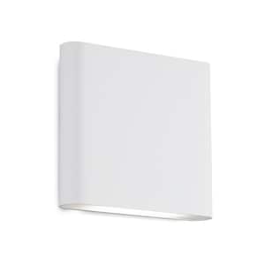 Slate 6 in. 1 Light 15-Watt White Integrated LED Wall Sconce