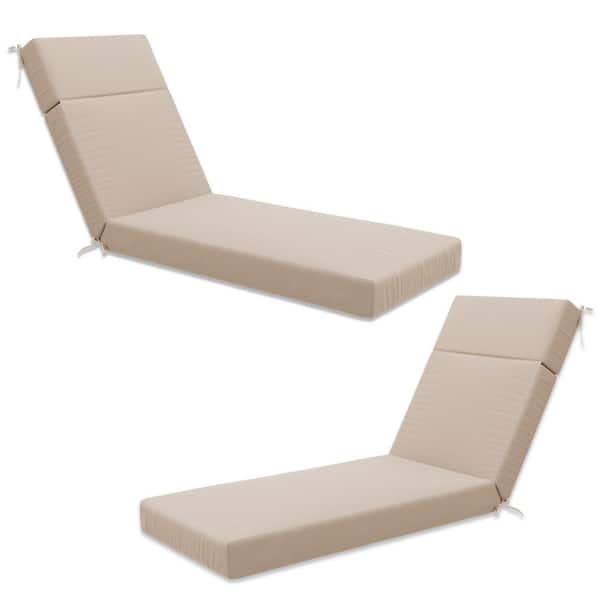 80 in. x 26 in. x 4 in. ( 2-Pack ) Outdoor Water-Resistant Replacement Chaise Lounge Seat Cushion Sand