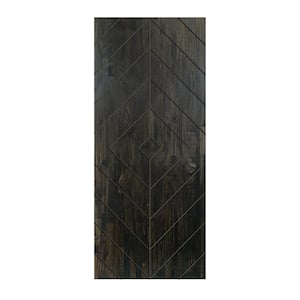 24 in. x 84 in. Hollow Core Charcoal Black-Stained Pine Wood Interior Door Slab