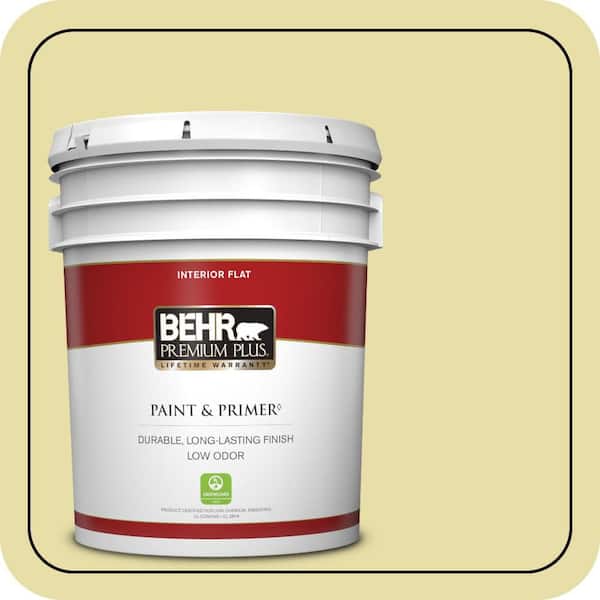 BEHR PREMIUM PLUS 5 gal. #P350-3 Green Charm Flat Low Odor Interior Paint & Primer