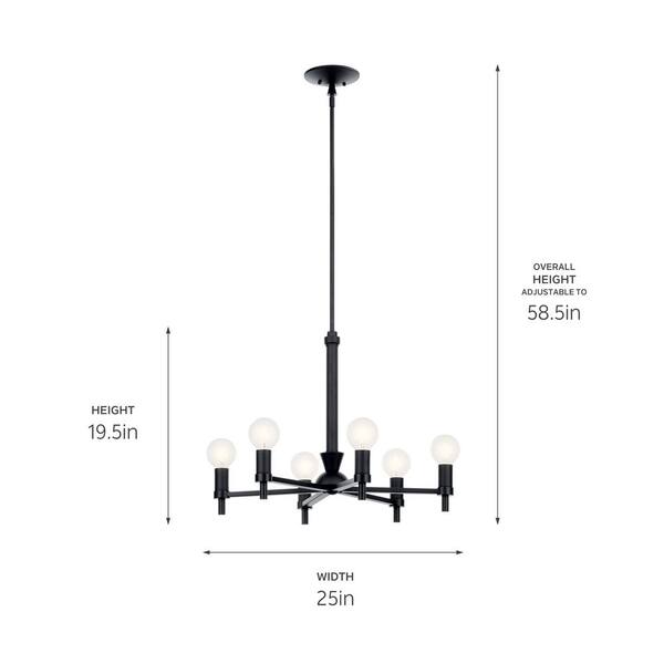 Kichler Torvee 6-Light Black Vintage Chandelier