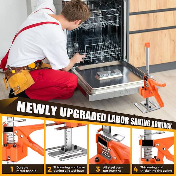 Laybus 12 in. Orange Carbon Steel Drywall Jack Post, Weight to 330