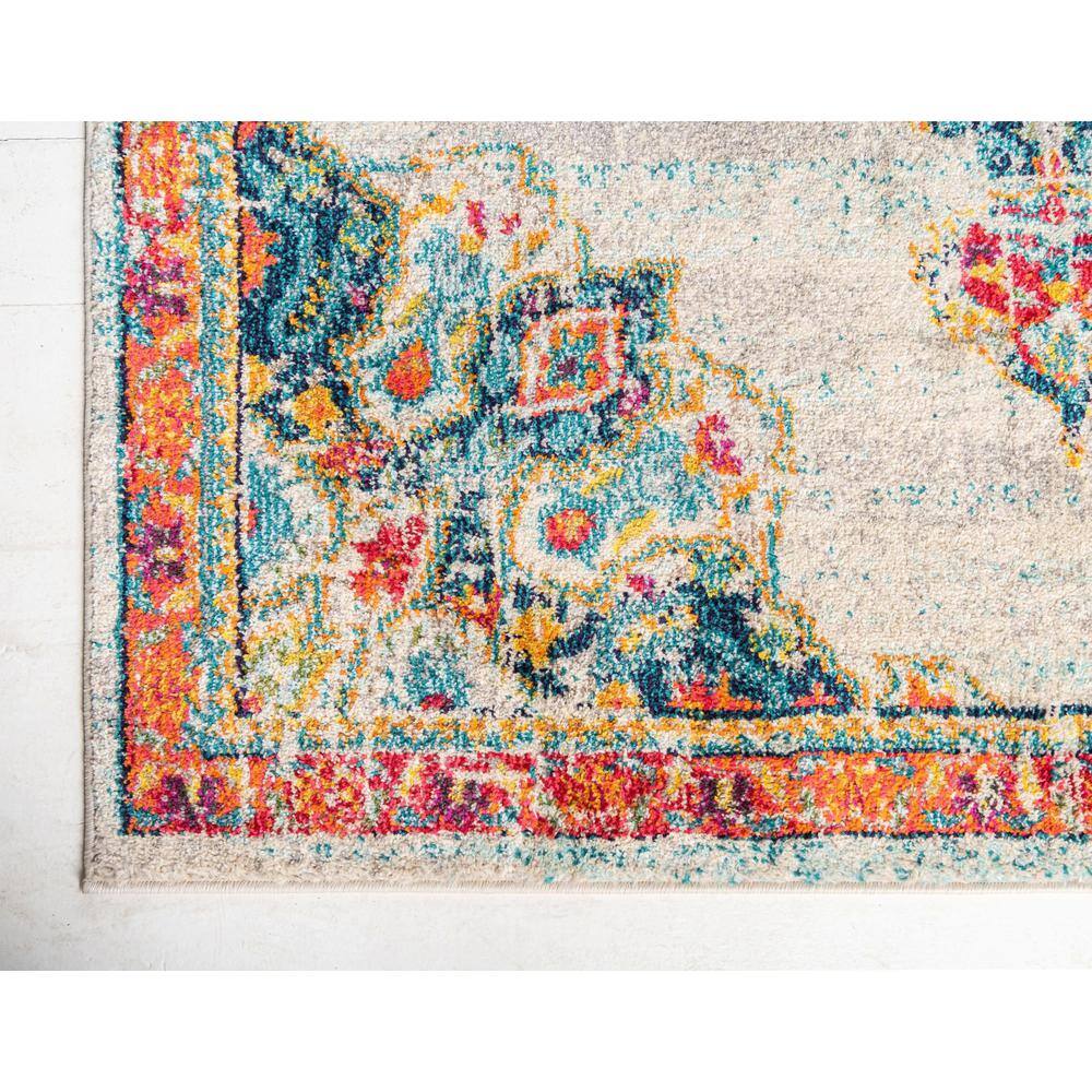Ivory Rectangular Synthetic Easy Care Area Rug, 9' x 12'