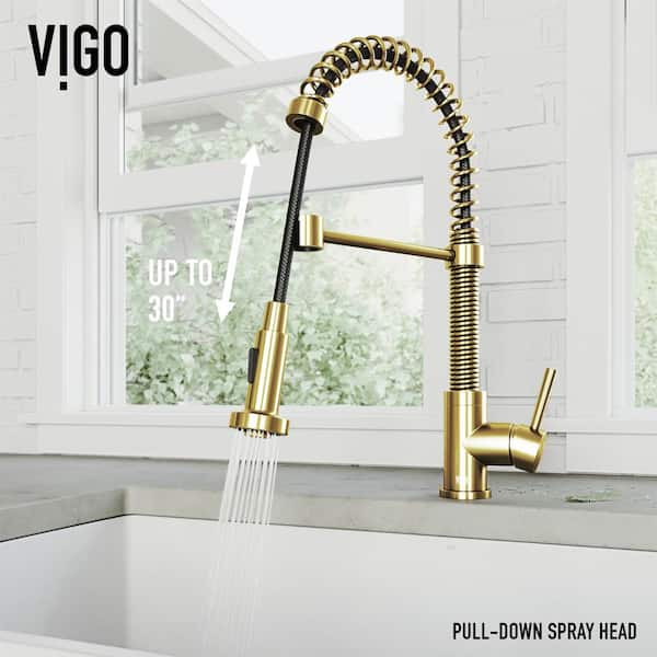 Vigo VG02001MG Pull-down Sprayer Faucet Matte Gold for sale online 