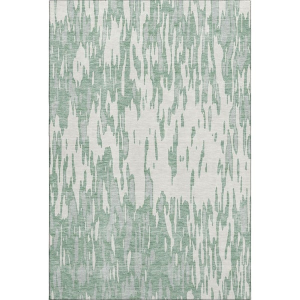 Addison Rugs Mayfield Premium Machine Washable Abstract AMF945 Sage 3 ft. x 5 ft. Area Rug