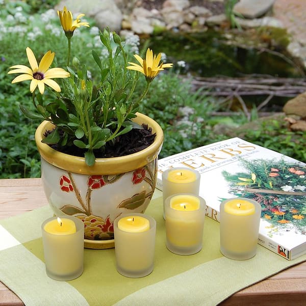 LUMABASE 12 Citronella Candles (15 Hours) in Frosted Glass Votives