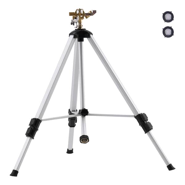 VEVOR Impact Sprinkler on Tripod Base, Heavy Duty Tripod Sprinklers with Brass Head and 3/4 in. Connector