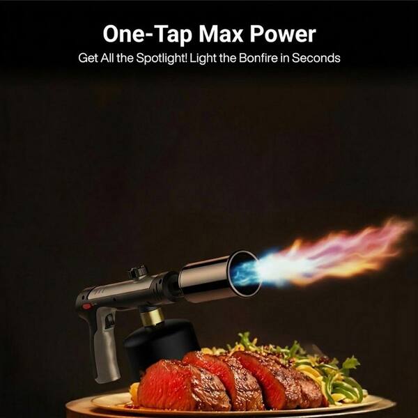 Lynzavix Propane Torch Metal Gold Finish Cooking Blow Torch Gun