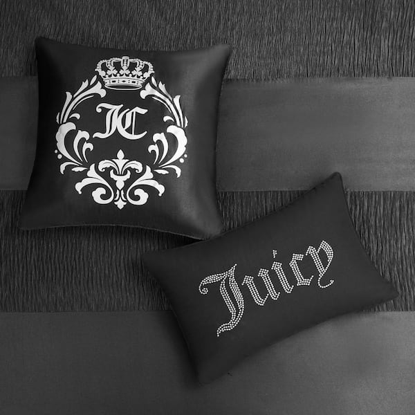 JUICY COUTURE Glam Night 4-Piece Black Striped Microfiber