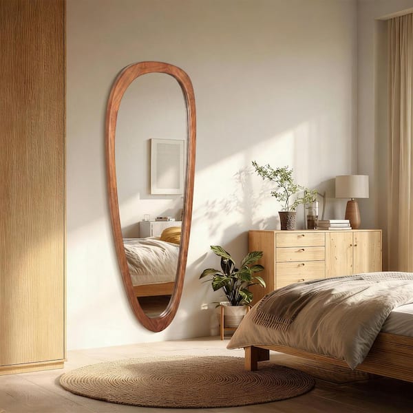 Sxiawe 22 in. W x 60 in. H Large Irregular Natural Wood Frame Wall