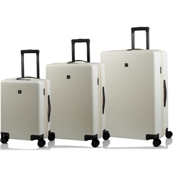 CHAMPS Vintage Muse 28 in., 24 in., 20 in. Ivory Black Hardside Luggage Set with Spinner Wheels (3-Piece)
