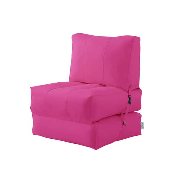 Loungie Cloudy Fuchsia Bean Bag Lounger Chair Convertible Nylon Foam Sleeper