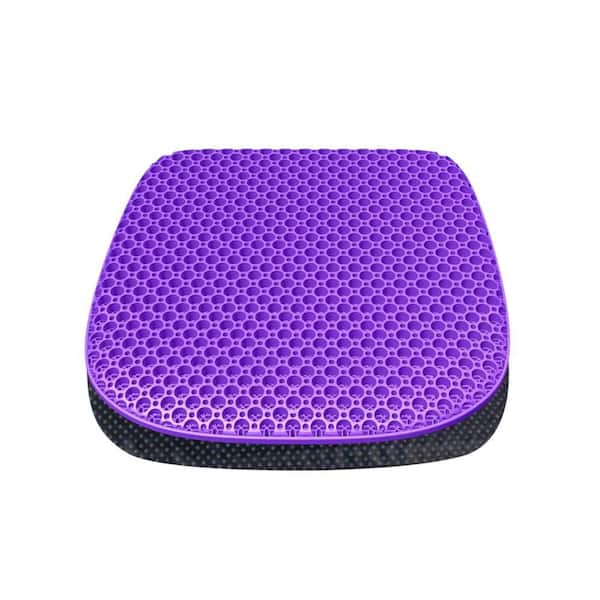 Purple Honeycomb Gel Seat Cushion w Non-Slip Cover, Soft
