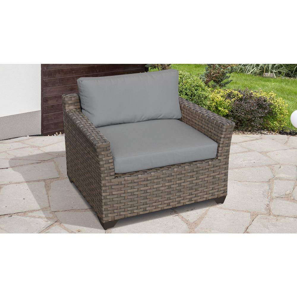 gray wicker club chairs