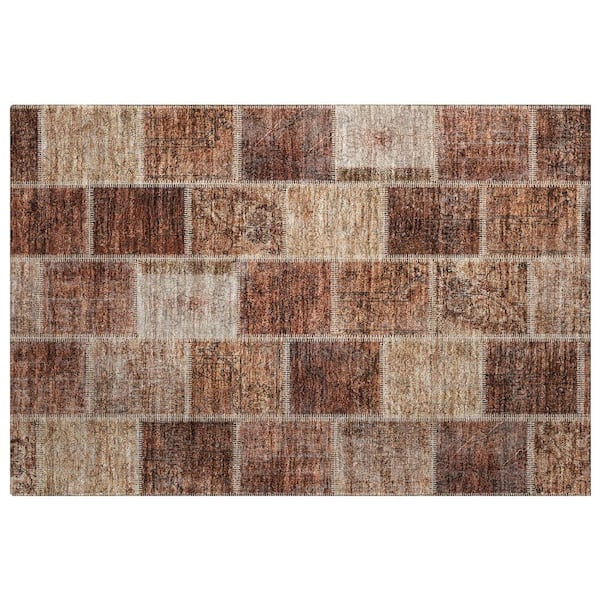 Dream Shag Premium Machine Washable Abstract ADS772 Paprika 2 ft. x 3 ft. Accent Rug