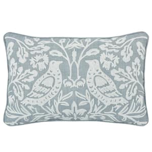 Blue Ivy Blue Polyester Boudoir Decorative Throw Pillow 14X20"