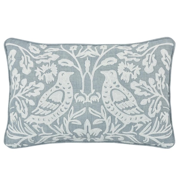 Unbranded Blue Ivy Blue Polyester Boudoir Decorative Throw Pillow 14X20"