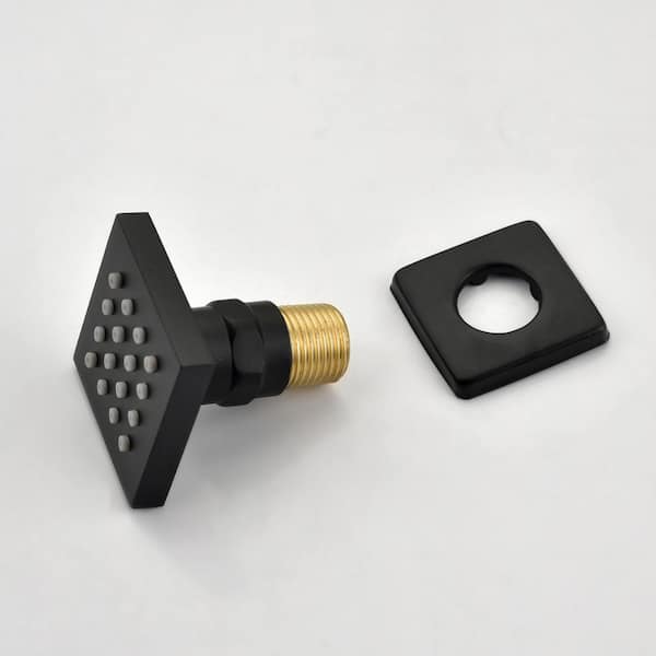 1-spray 9.84 in. Wall Mount Dual Fixed and Handheld Shower Head 1.8 GPM with Body-Sprays in Matte Black