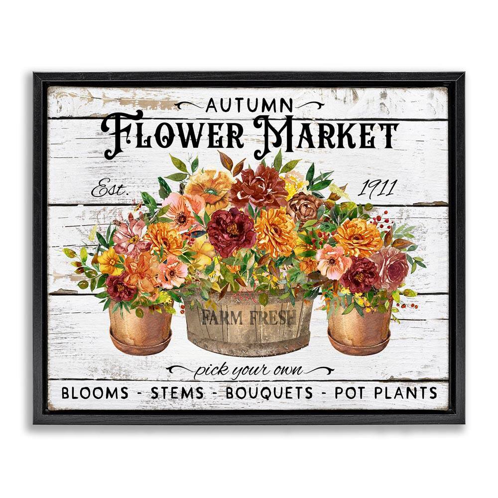 Autumn Flower Market by Creatif Belle Black Floater Frame Nature Graphic Art Print 17 in. x 21 in. price history on PriceWatchPro