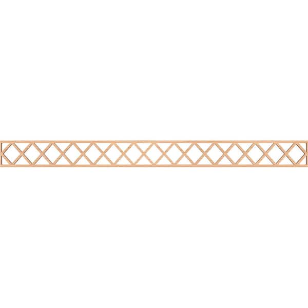 Ekena Millwork Wolford Fretwork 0.25 in. D x 46.375 in. W x 4 in. L Hickory Wood Panel Moulding