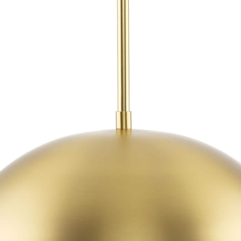 Brushed Gold Mid-Century Modern Dome Pendant Light