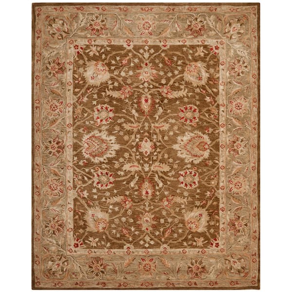 SAFAVIEH Anatolia Brown/Green 8 ft. x 10 ft. Border Area Rug