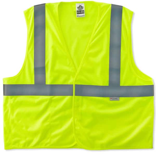 Ergodyne GLoWEAR 2XL/3XL Lime Hi-Vis Type R Class 2 Treated Poly Vest