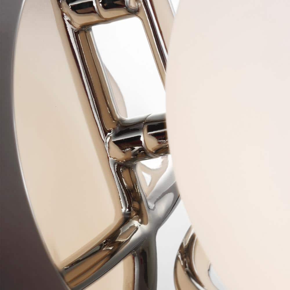 Ellen Crafted Polished Nickel 1-Light Wall Sconce with White Opal Glass
