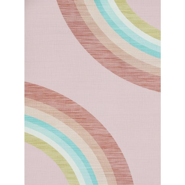 7 ft. x 10 ft. Pink Blue And Green Juvenile Rainbows Youthful Area Rug