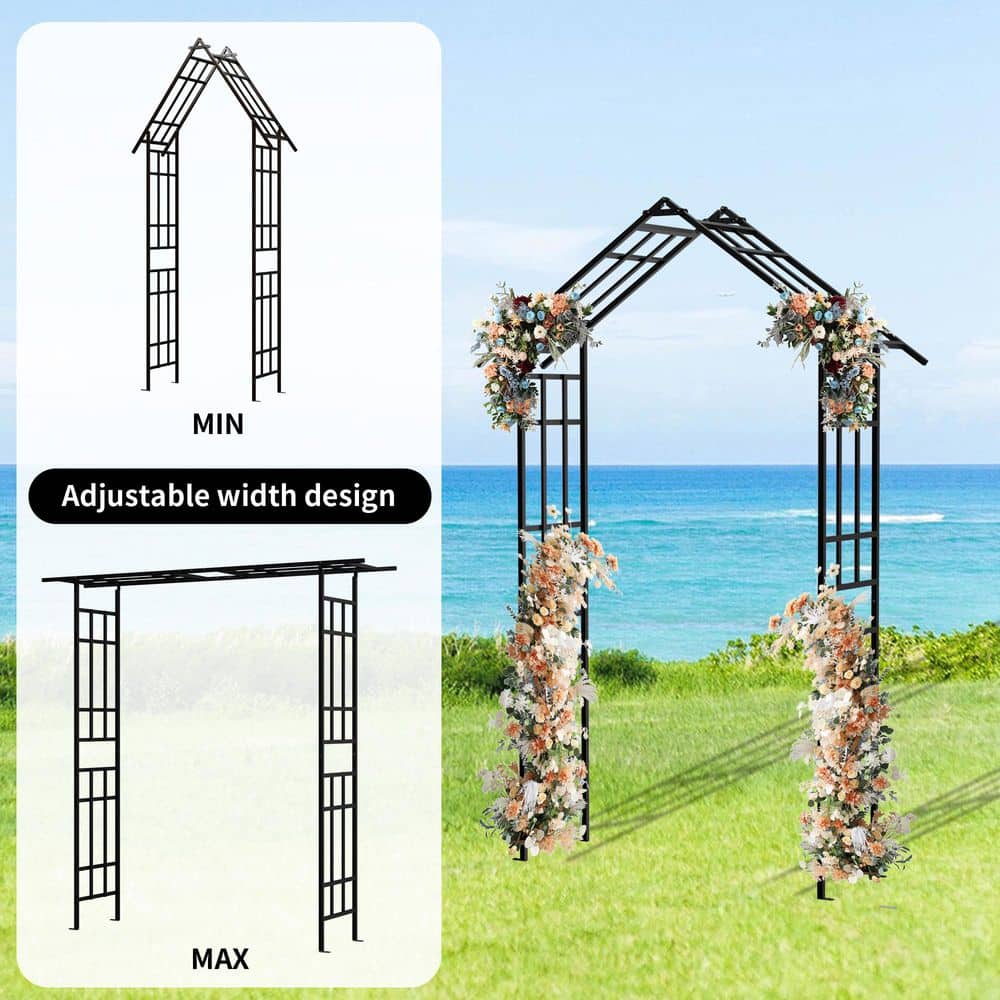 Metal Garden Trellis Climbing Plants Adjustable width W 42.52 in. W 78.15 i