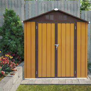 6 ft. W x 4 ft. D Galvanized Double Door Metal Shed 23 sq. ft. Outdoor Storage Tool Shed for Garden/Backyard/Patio/Lawn