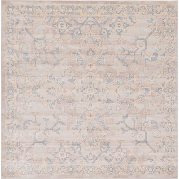 Unique Loom Paris Willow Gray 8' 0 x 8' 0 Square Rug